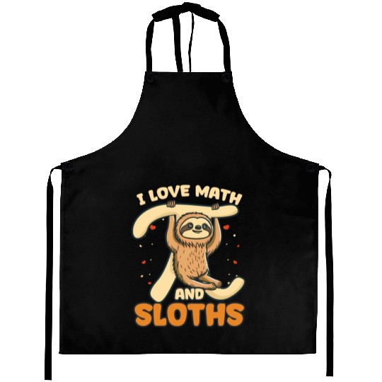 Pi Day I Love Math And Sloths Aprons