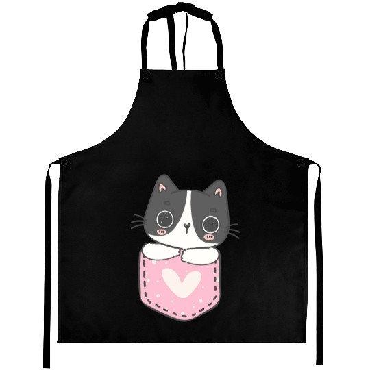 Cute Cat in the pocket Aprons