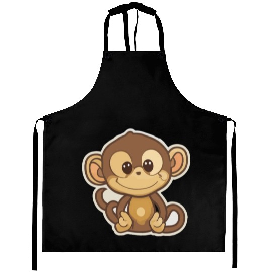 Monkey cartoon animal Aprons