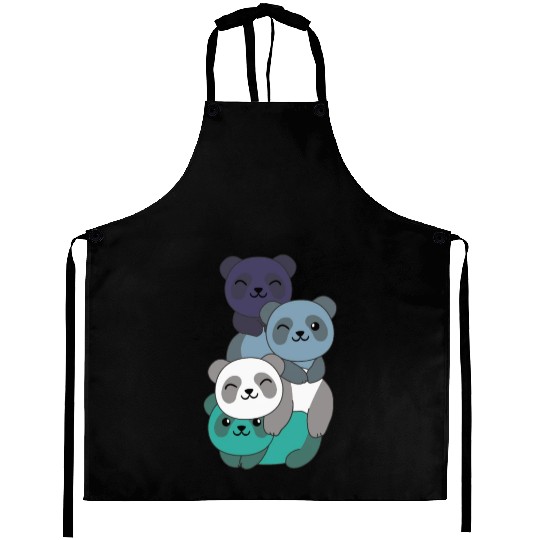 Oriented Aroace Flag Pride Lgbtq Cute Panda Aprons