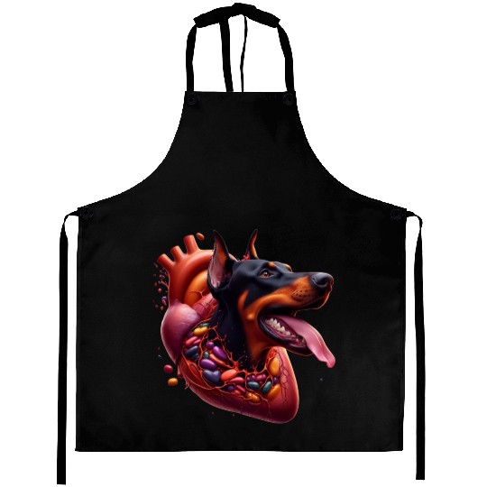 Doberman Devotion: Heartfelt Merch Collection Aprons