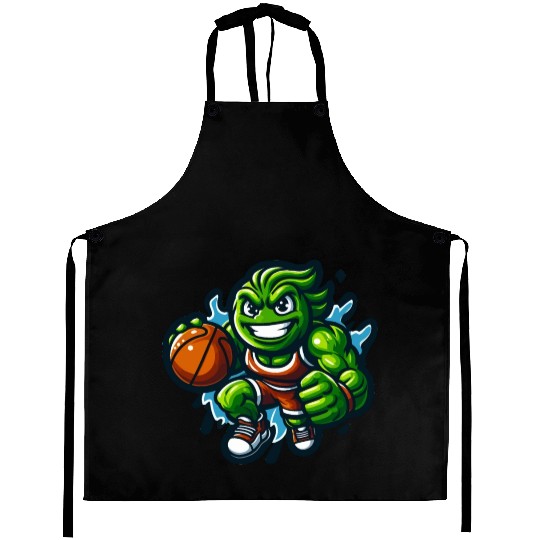 Green Basketball Mascot Aprons