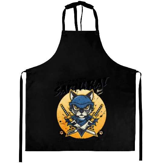 Samurai Cat, Ninja Cat, Cat Assassin, Warrior Cat Aprons