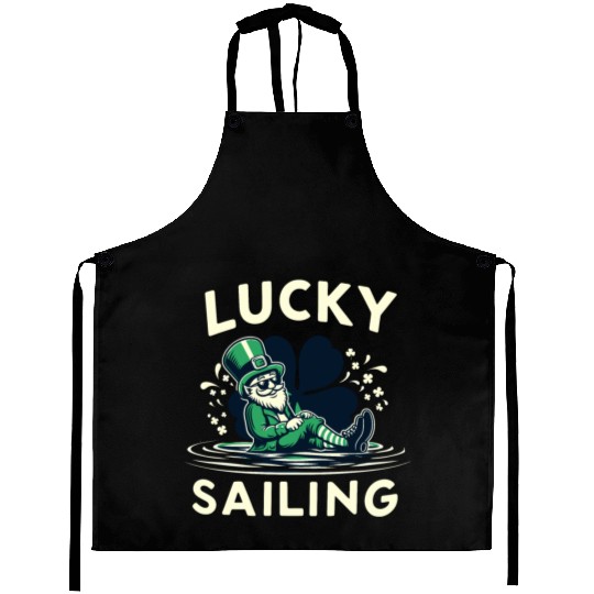 Lucky Sailing Funny St Patrick's Clover Cruises Aprons