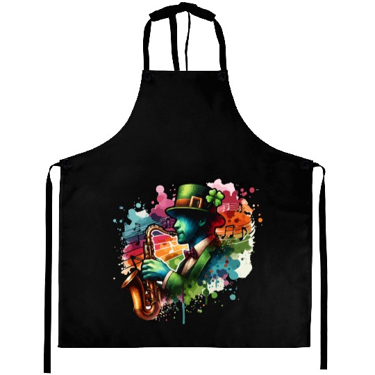saint patricks day saxophone jazz music Aprons