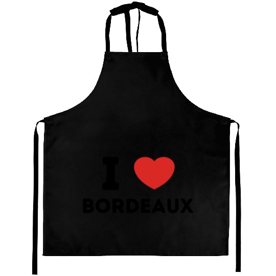 I Love Bordeaux France Aprons