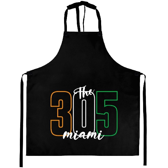 Miami 305 Area Code - Typography Art Aprons