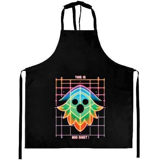 THIS IS BOO SHEET!, neon colors Aprons