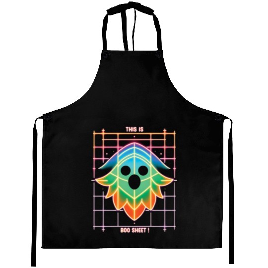 THIS IS BOO SHEET!, neon colors Aprons