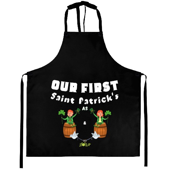 Husband Wife ,Our First St Patrick's Day As Mr&Mrs Aprons