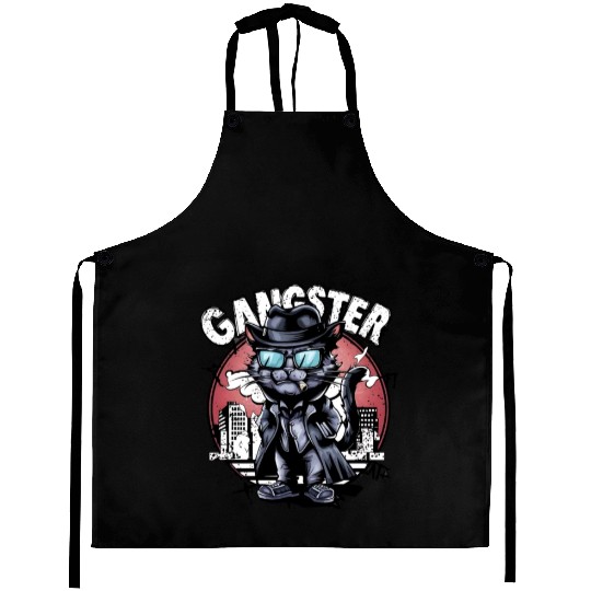 cat gangster Aprons