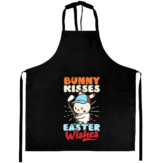 Golf Easter Bunny Kisses Easter Wishes Aprons