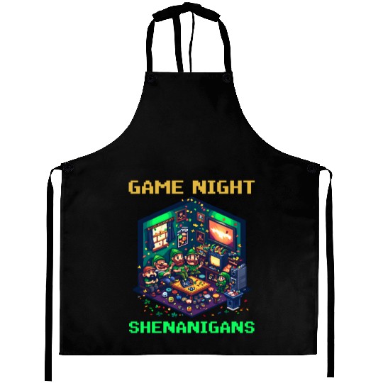 St. Patricks Day Gaming Game Night Shenanigans Aprons