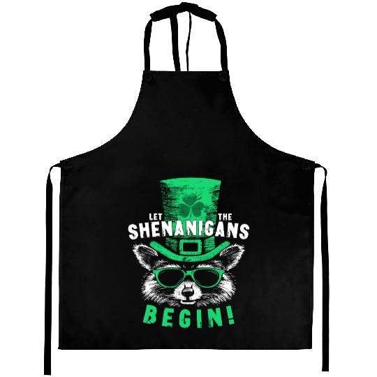 Let The Shenanigans Begin! Saint Patrick Raccoon Aprons