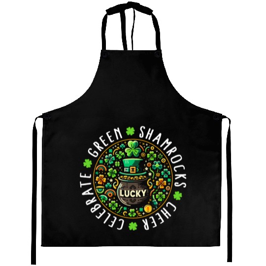 St. Patrick's Day Aprons, Lucky Pot Of Gold Leaf