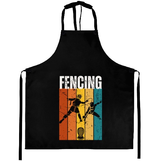 Fencing Vintage Retro 70s Design Fencer Aprons