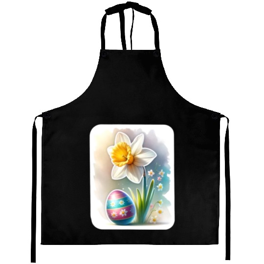 A Beautiful Daffodil With an Easter Egg Aprons