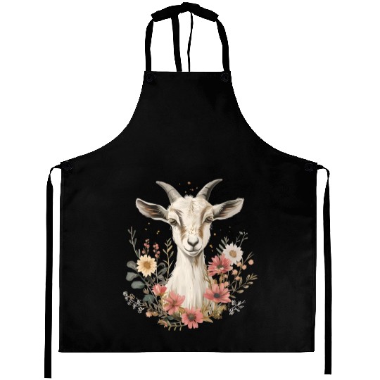 Goat Flowers Farmer Gift Aprons