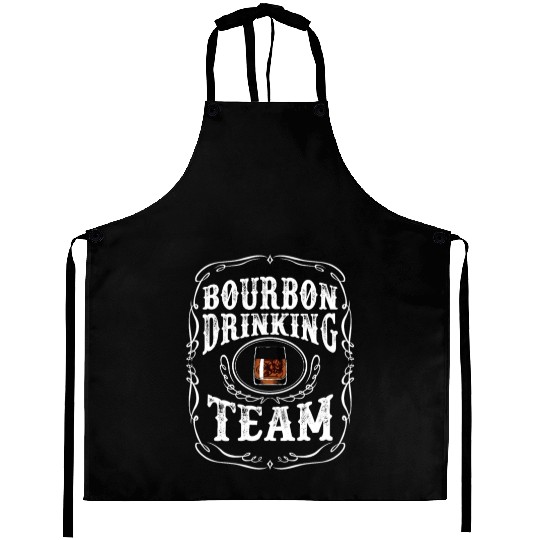 Bourbon Drinking Team Whiskey Alcoholic Beverage Aprons