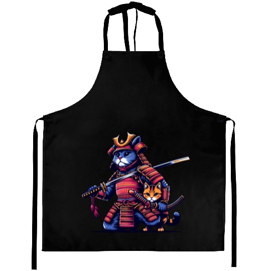 Light Samurai Cat Aprons