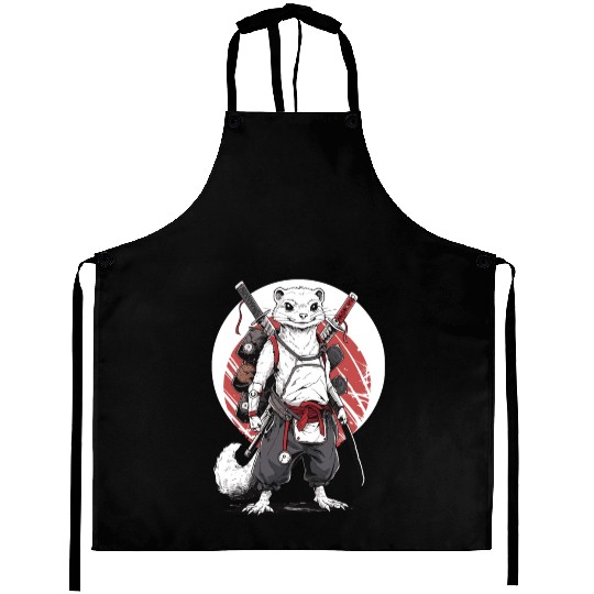 Ninja Samurai Anime Ferret Manga Warrior Aprons