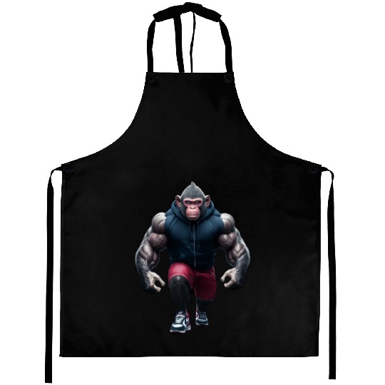 "Prime Ape: The Muscular Monkey" Aprons