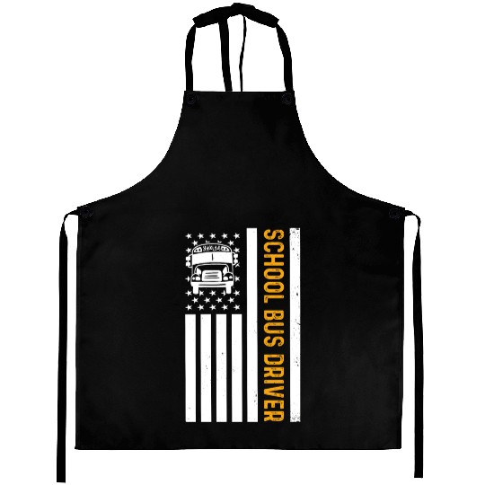 School Bus Driver American Flag School Bus Driver Aprons