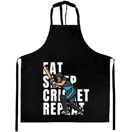 Eat Sleep Cricket Repeat Aprons