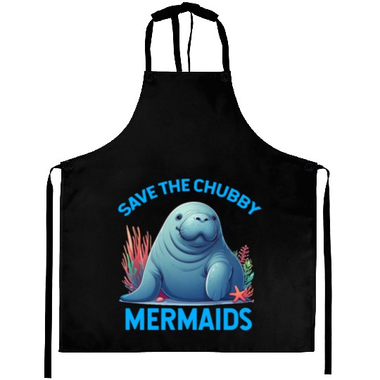Save The Chubby Sea Cow Mermaids Manatee Floaty Aprons