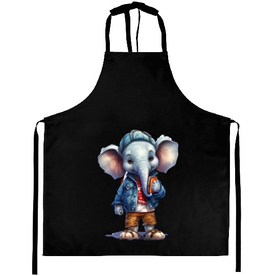 Cute Elephant Cartoon Aprons