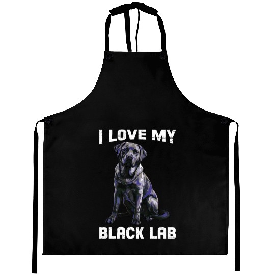 Labrador Lover I LOVE MY BLACK LAB Black Aprons
