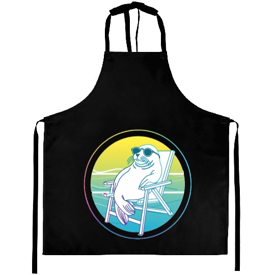 Neon Seal in Beach Chair Aprons