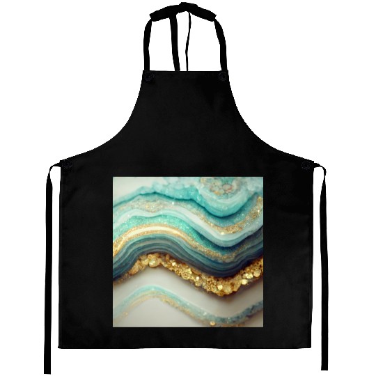 Teal Agate Geode Stone Aprons