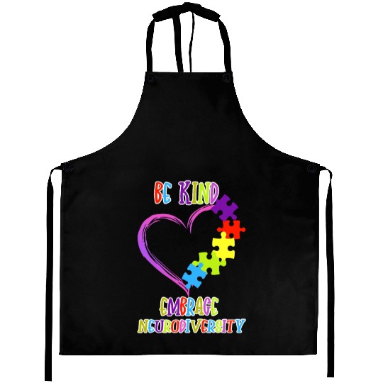 Be Kind Embrace Neurodiversity Heart ADHD Autism Aprons