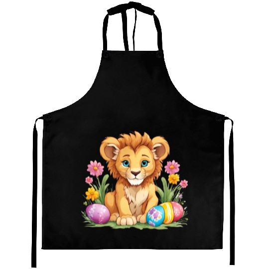 Easter Lion: Vibrant & Adorable Spring Design Aprons