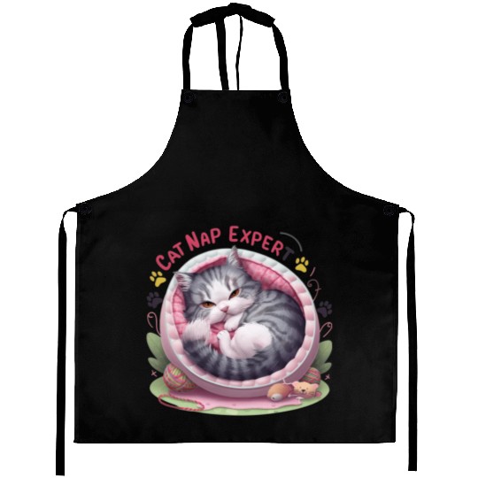Cat Nap Expert - Funny Cat Outfit! Aprons