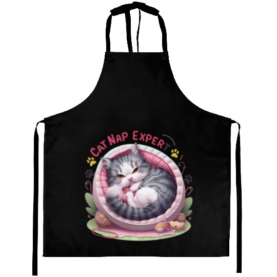 Cat Nap Expert - Funny Cat Outfit! Aprons