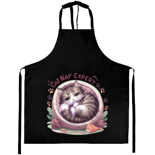 Cat Nap Expert - Funny Cat Outfit! Aprons