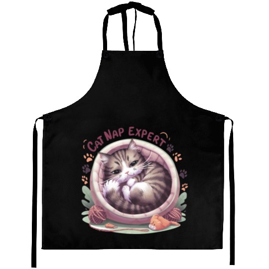 Cat Nap Expert - Funny Cat Outfit! Aprons