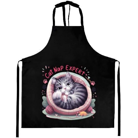 Cat Nap Expert - Funny Cat Outfit! Aprons