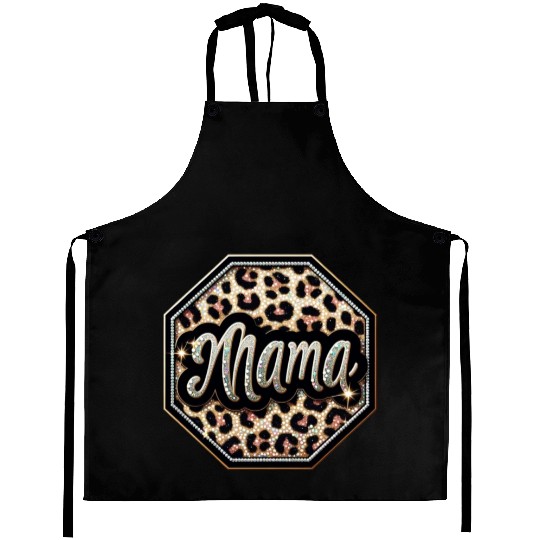 Mama Leopard-Patch Boutique Chic by TrendLaunch Aprons