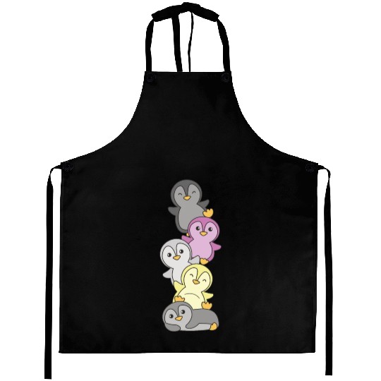 Perigirl Flag Pride Lgbtq Cute Penguin Stack Aprons