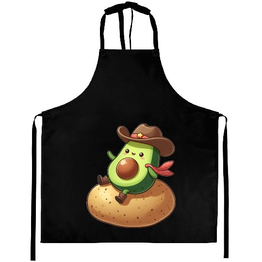 Avocado Cowboy Potato Rider Aprons