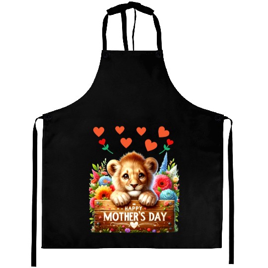 Happy Mothers Day Baby Lion Aprons