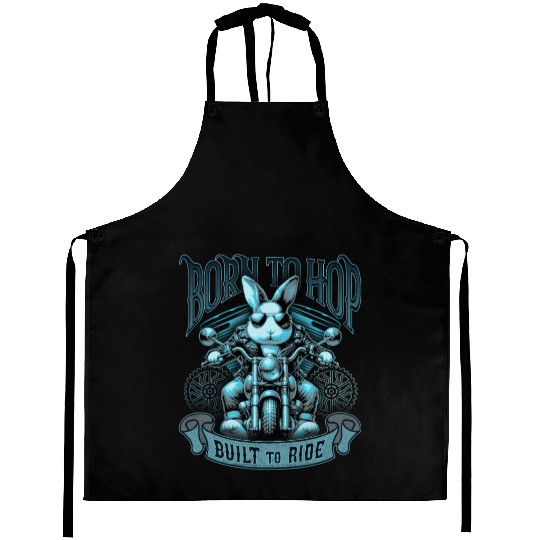 Born to Hop, Built to Ride Biker Style Bunny Aprons