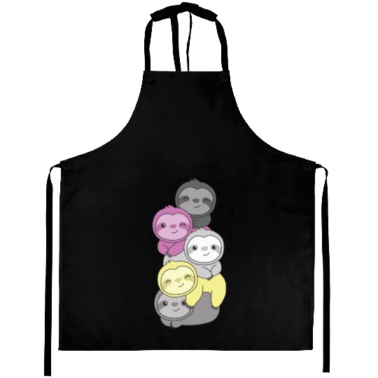 Perigirl Flag Pride Lgbtq Cute Sloth Stack Aprons