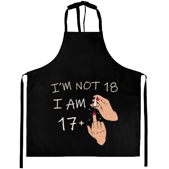 Im Not 18, I Am 17 Plus 1 Middle Finger, 18th Aprons