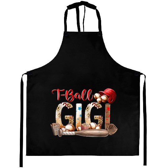 Leopard T-ball Gigi For Baseball Lover Aprons