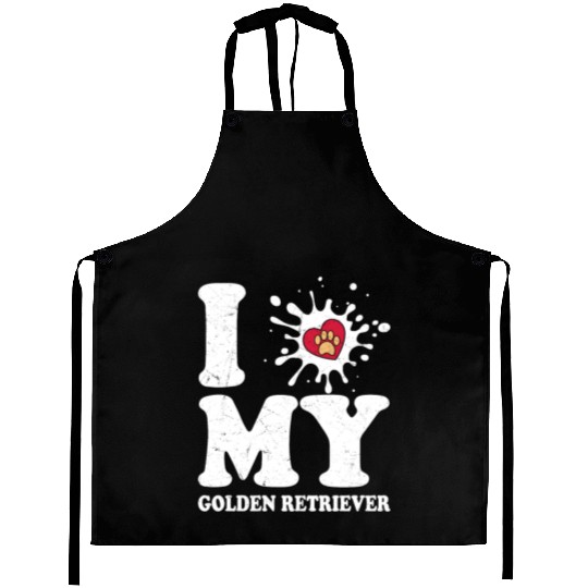 I Love My Golden Retriever Retriever Breed Dog Own Aprons