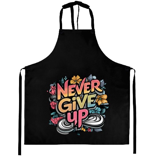 never give up Aprons